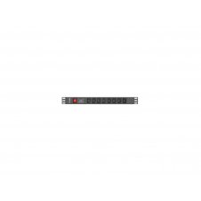 Lanberg PDU-08I-0200-C20-BK unidad de distribución de energía (PDU) 8 salidas AC 1U Negro