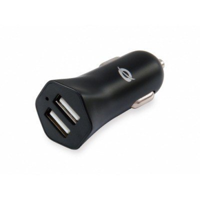 Conceptronic Carden 3 Cargador de Coche 2XUSB2.0(5V/2.4A) - Carga Rapida - 12-24V/DC - Color Negro