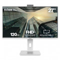 Monitor Nilox NXM27RWEB02W, 27 pulgadas, Full HD, IPS, 120 Hz, 4 ms, altura regulable, webcam, altavoces, HDMI, VESA 100x100, blanco