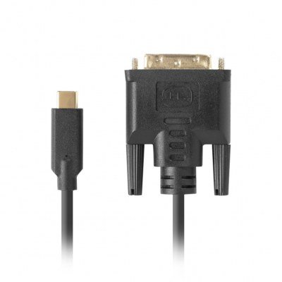 Cable usb tipo c a dvi - d lanberg 1m - macho - macho - negro