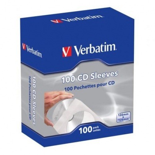 Fundas CD-R Verbatim Sleeves/ CajA100uds