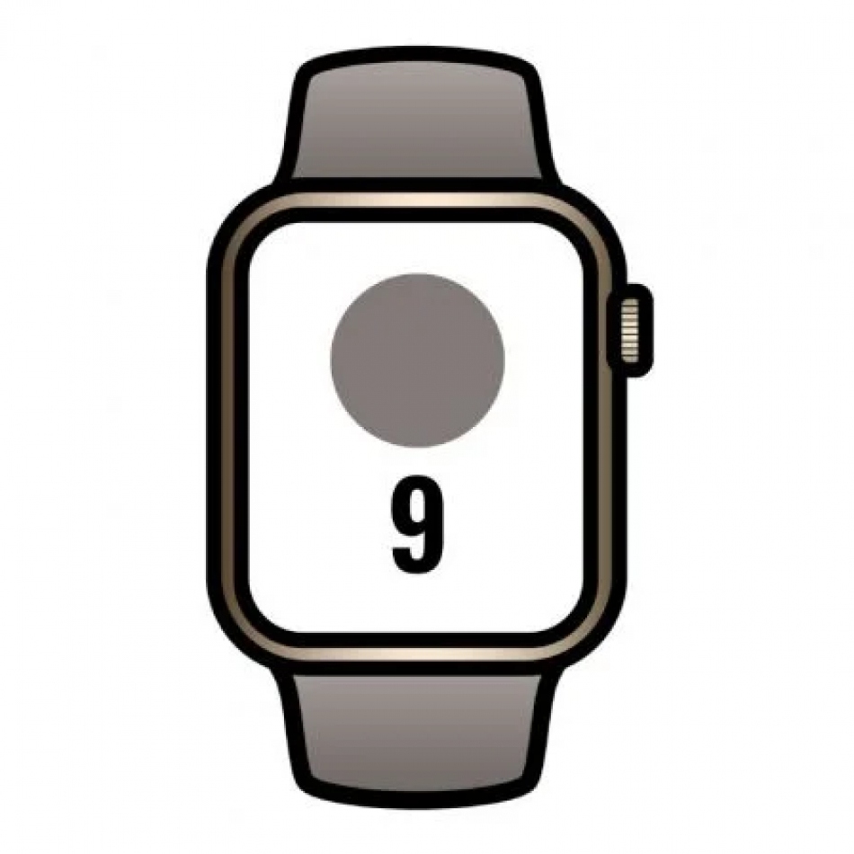Apple Watch Series 9/ Gps/ Cellular/ 45 mm/ Caja de Acero Oro/ Correa deportiva Arcilla M/L