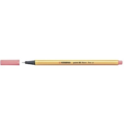 Stabilo Point 88 Rotulador de Punta Fina de Fibra - Trazo de 0.4 mm - Tinta con Base de Agua - Color Rojo Neon
