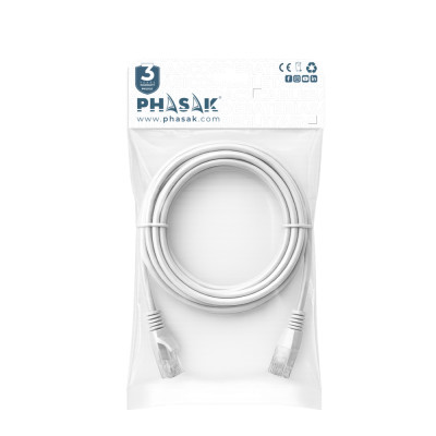 Cable red phasak latiguillo rj45 utp cat6 5m gris phk 1605