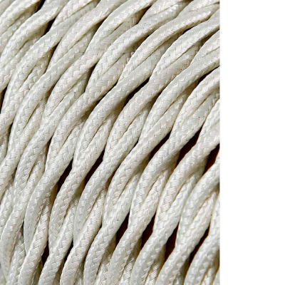 Carrete cable textil trenzado h03vv-f 2 x 0,75 mm² algodón, 25 m