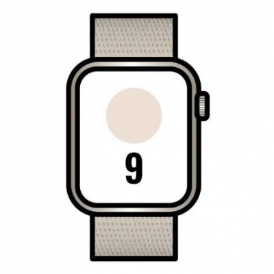 Apple Watch Series 9/ GPS/ Cellular/ 45mm/ Caja de Aluminio Blanco Estrella/ Correa Deportiva Loop Blanco Estrella