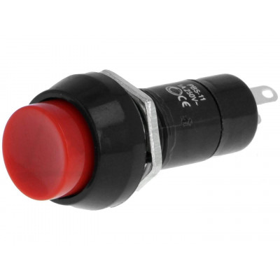 Pulsador Presion Redondo Ø12mm OFF-(ON) ROJO
