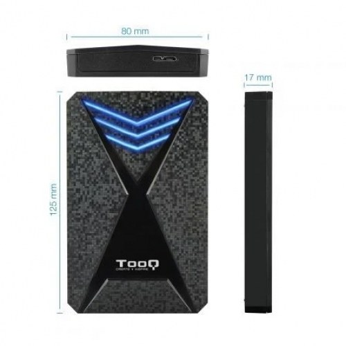 Caja Externa Gaming para Disco Duro de 2.5 TooQ TQE-2550BL/ USB 3.1/ Sin tornillos
