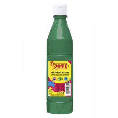 Jovi Tempera Paint Tempera Liquida 500ml - Base Agua - Lista para Usar - Alto Poder Cubriente - Secado Rapido - Excelente Fluidez - Adherencia en Multiples Superficies - Color Verde Oscuro