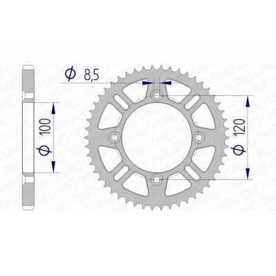 Corona AFAM aluminio 15104 - Paso 428 15104N-52