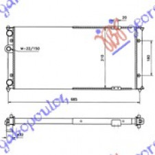 RADIATOR 2.0 PETROL-1.9 DIESEL TDi (630x320) (NRF)