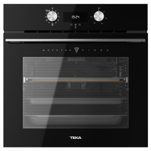 Horno pirolítico Teka MaestroPizza HLB 8510 P, 70 litros, 8 funciones, 340 °C, piedra pizza, DualClean, SoftClose, 4 cristales, A+, negro
