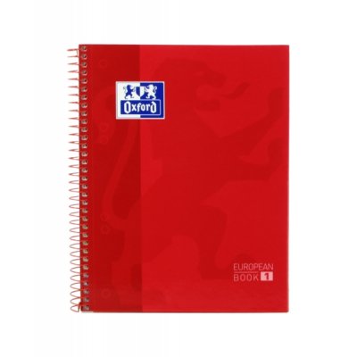 Oxford School Classic A5+ Europeanbook - Tapa Extradura - Cuadricula 5x5 - 80 Hojas - Color Rojo