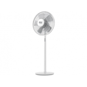 Ventilador de pie Black & Decker BXEFP60E, 40 cm, 60W, 3 velocidades, Altura 130 cm, blanco