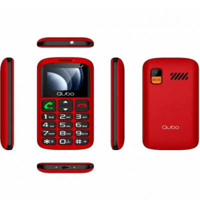 Teléfono Móvil Qubo P-186RD 4G para Personas Mayores/ Rojo
