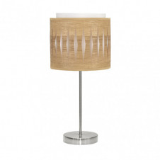 Sobremesa Alexandra 1xe14 Niquel/madera Clara 42x17x17 Cm