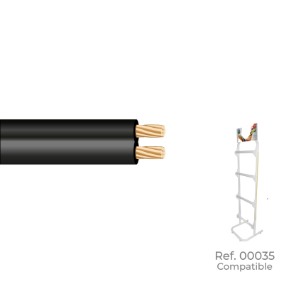 Paralelo 2x0,75mm negro audio euro/m (bobina pequeña ø180x60mm)