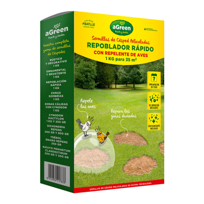 Césped repoblado rapido con repelente para aves 1 kg
