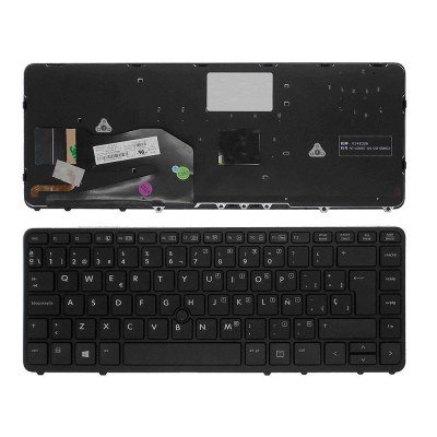 Teclado compatible para portátil HP Elitebook 840 g1 / 850 g1 / 840 g2 / 762758-001 / Con poinstick / Retroiluminado
