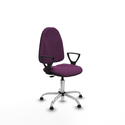 Algarra CP similpiel morado brazos fijos base cromada topes