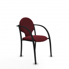 Piqueras y Crespo Pack 2 sillas Hell?n chasis 4 patas negro similpiel granate