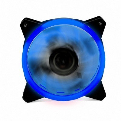 Ventilador gaming doble anillo 12 cm azul