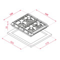 Placa de gas butano y natural Teka EX 60.1 4G AI AL CI, 4 zonas, 7300W, autoencendido, ref. 112610041, inox - imagen 2