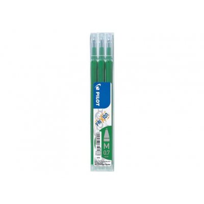 Pilot Pack de 3 Recambios para Frixion Ball / Frixion Clicker - Tinta Gel Borrable - Punta de Bola 0.7mm - Trazo 0.4mm - Color Verde