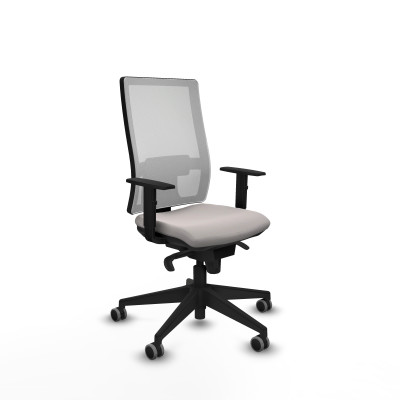 Horna sincro malla blanca similpiel blanco brazos 1D base piramidal ruedas 65mm engomadas
