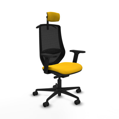Mardos traslack bali amarillo brazos 2D base nailon ruedas 65mm nailon cabecero 2D perchero