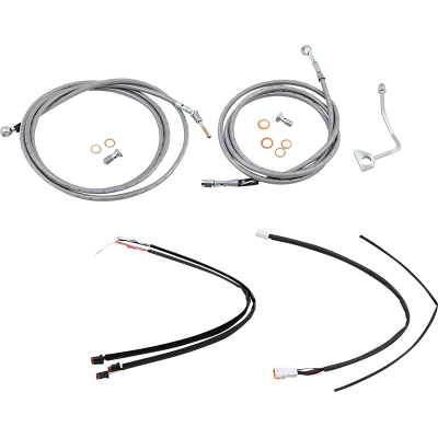 Kit completo de cable de manillar/línea de freno en acero inoxidable trenzado BURLY BRAND B30-1167