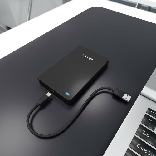 AISENS - Caja Externa 2.5 9.5mm SATA a USB-C USB3.1 Gen1, Negra