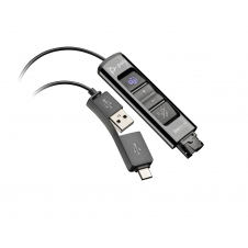 Poly Adaptador negro DA85-M USB a QD compatible con TAA