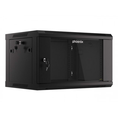 Armario rack phoenix 6u 600x450x368 auto - ensamblado 19'' hasta 60 kg negro