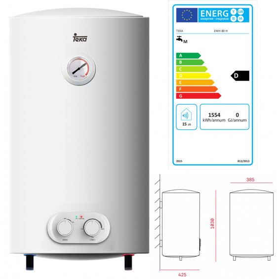 Termo eléctrico Teka EWH 80 H VR01, 73 litros, 1500 W, multiposición, clase C, blanco - imagen 3