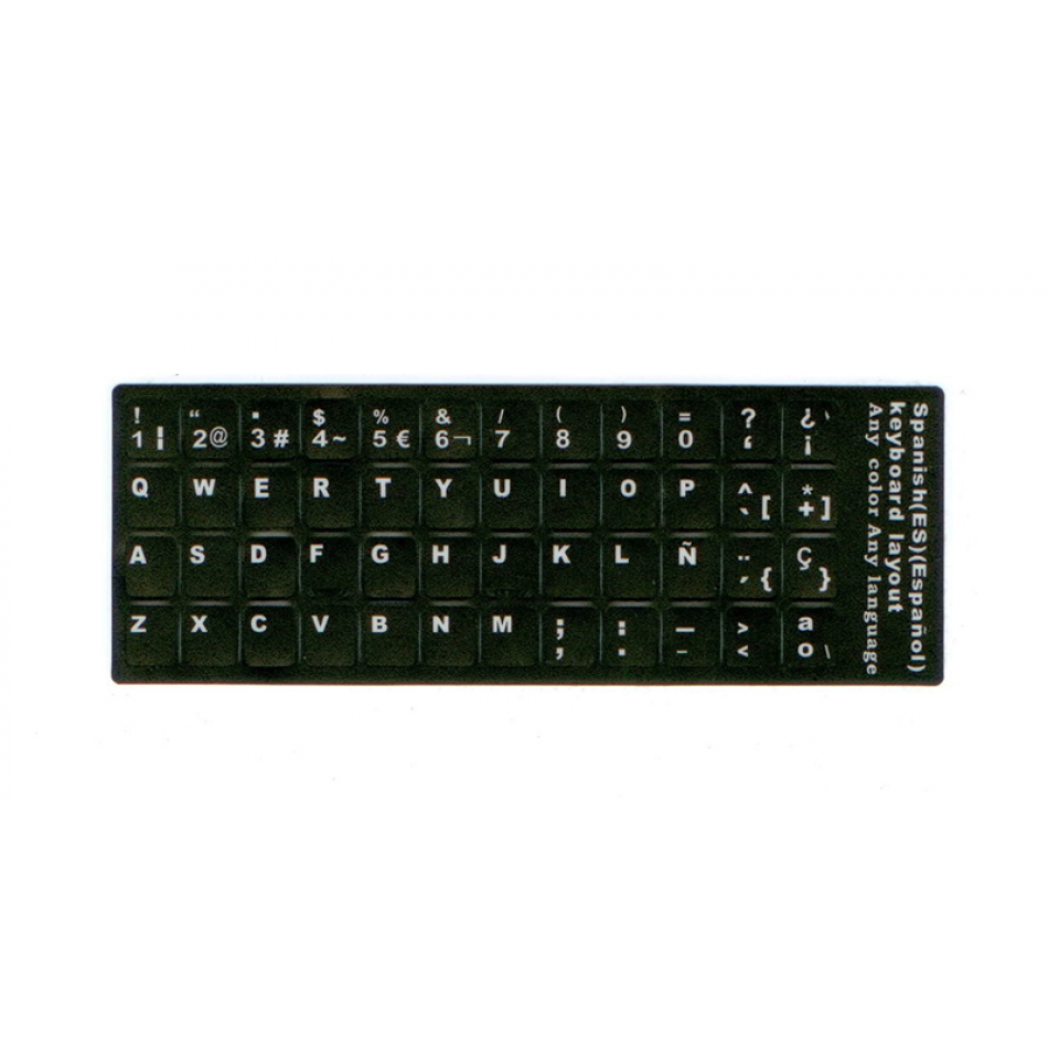 Pegatina en castellano teclados negro