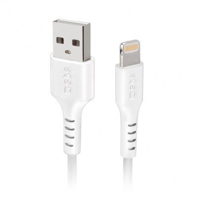 Cable usb 2.0 a lightning sbs 2m - macho - macho - blanco para iphone - ipad - ipod