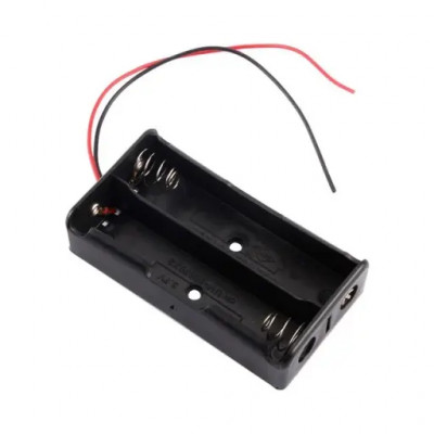 Portapilas 18650 con cables de 150mm para 2 pilas