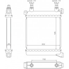 ADDITIONAL RADIATOR 1.5-2.0 PETROL (202x195) (NRF)