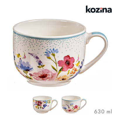 Tazón con diseño de flores, modelos variados, 630 ml