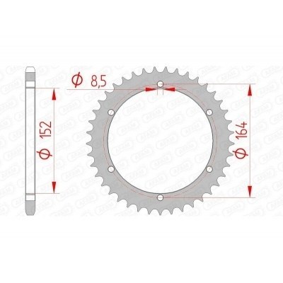 Corona AFAM acero estándar 12502 - Paso 520 12502-42