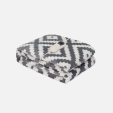 Manta Elect.Tejada Etnico Gris/blanco 120w 160x120cm 3 Niveles,autoapagado,desmontable,lavable