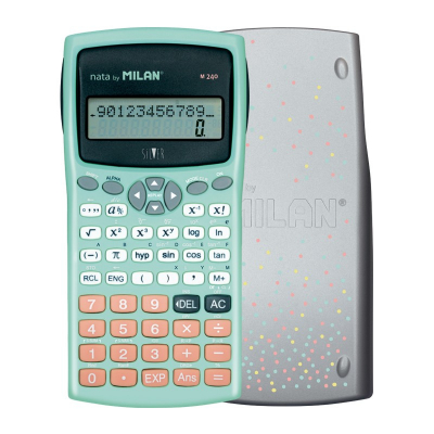 M240 calculadora Bolsillo Calculadora científica Negro, Plata, Turquesa