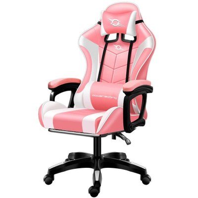 Silla Gaming PowerGaming Blanco Rosa