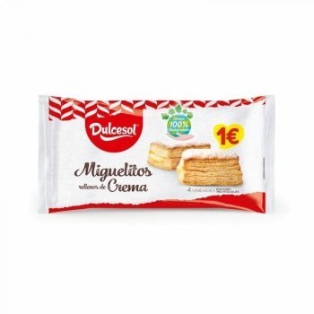 Dulcesol Miguelitos Rellenos de Crema Pack 3 Unidades 158Grs