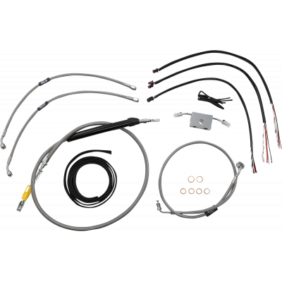 Kit completo de cable de manillar/línea de freno en acero inoxidable trenzado LA CHOPPERS LA-8157KT2-16