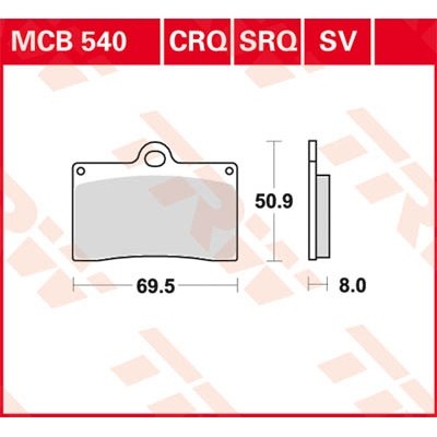 Pastillas de freno metal sinterizado SV TRW MCB540