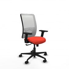 Piqueras y Crespo Zulema sincro malla blanca bali naranja oscuro brazos 2D base nailon ruedas 65mm nailon