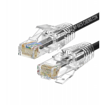 WP WPC-PAT-6AU010BL-S cable de red Negro 1 m Cat6a U/UTP (UTP)