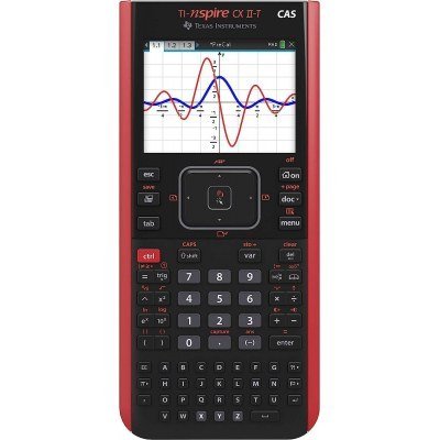 Texas Instruments TI-Nspire CX II-T CAS Calculadora Grafica Pantalla Retroiluminada a Color 320x240px - Software Compatible con Pc/Mac - Sistema de Algebra Computacional - Color Negro/Rojo